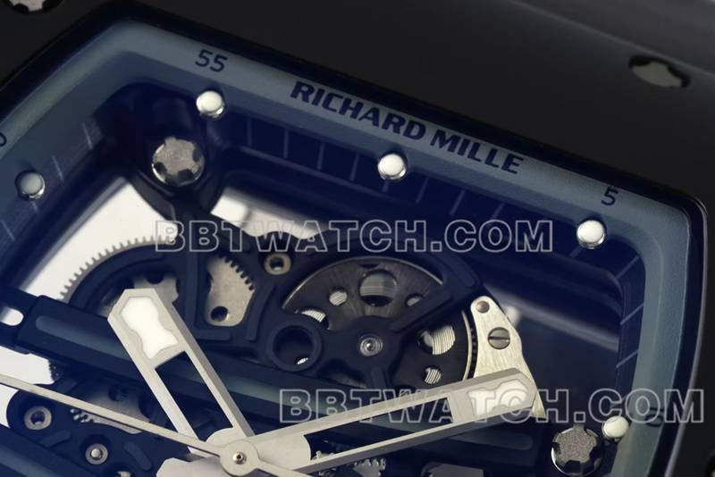 理查德米勒超级克隆手表R厂镂空盘白色橡胶款RM061正面实拍图