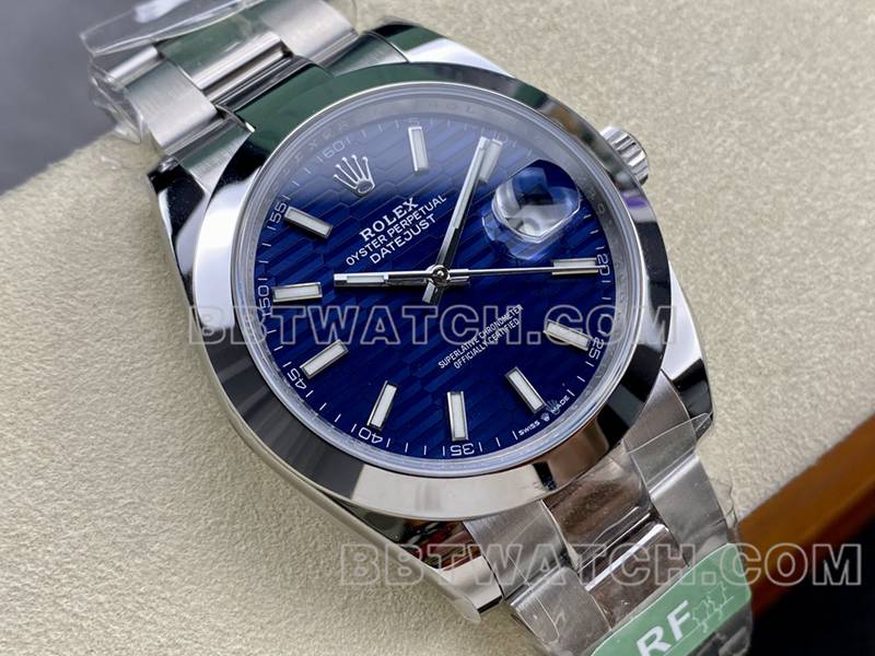 劳力士超级克隆手表ARF厂日志41mm光圈蓝盘3235钢带款正面实拍图