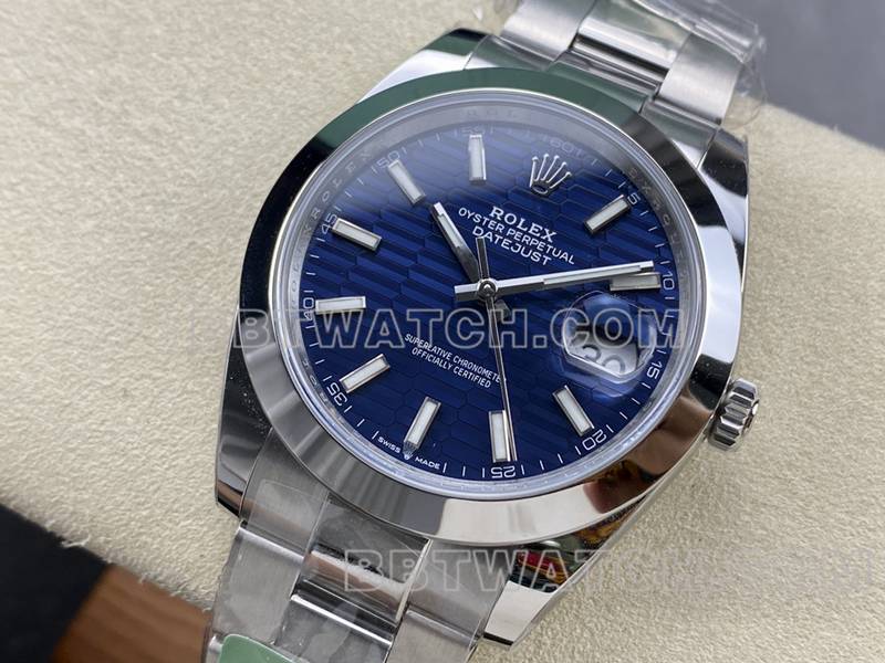 劳力士超级克隆手表ARF厂日志41mm光圈蓝盘3235钢带款正面实拍图