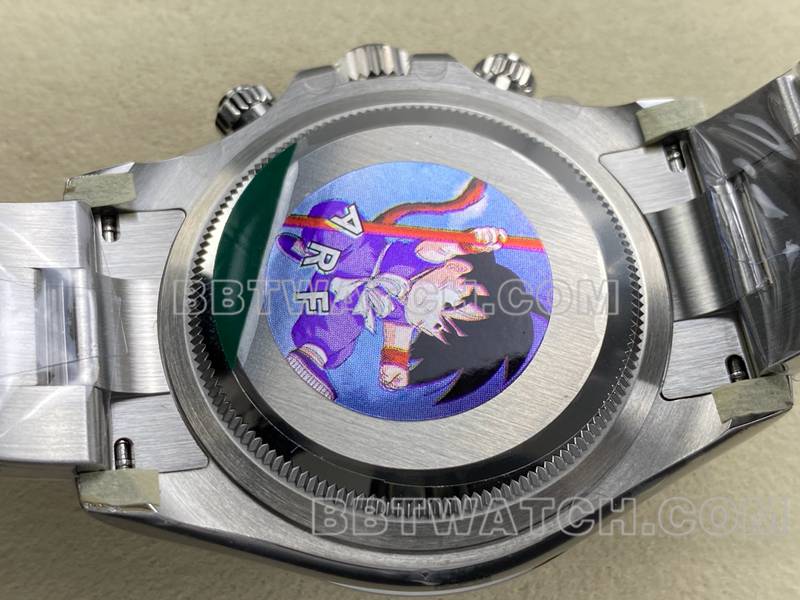 劳力士最优复刻手表ARF厂迪通拿白盘熊猫迪4131钢带款背面实拍图