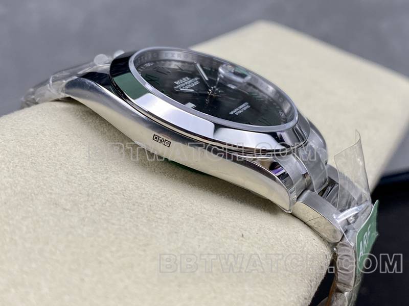 劳力士最佳复刻手表ARF厂日志41mm光圈灰盘3235钢带款侧面实拍图