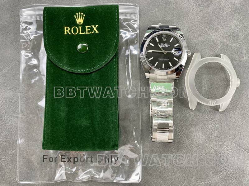 劳力士顶级复刻手表ARF厂日志41mm光圈黑盘3235钢带款正面实拍图