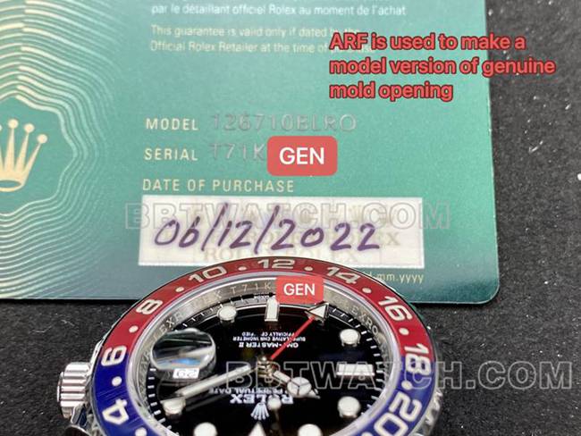 ARF Factory Rolex Top Replica Watches GMT Cola Ring 126710 Review