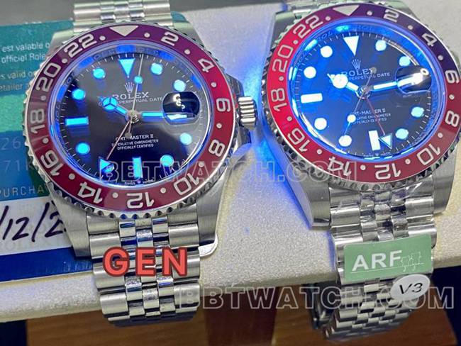 ARF Factory Rolex Top Replica Watches GMT Cola Ring 126710 Review