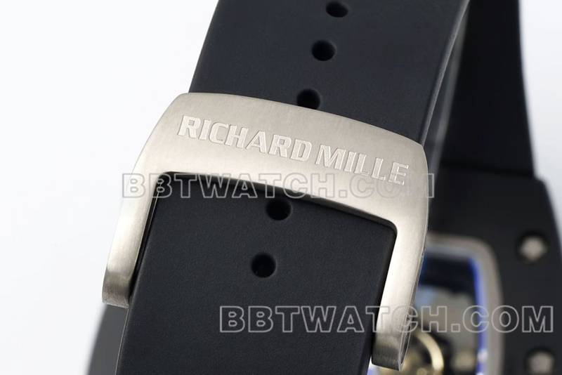 理查德米勒超级克隆手表R厂镂空盘白色橡胶款RM061表带实拍图