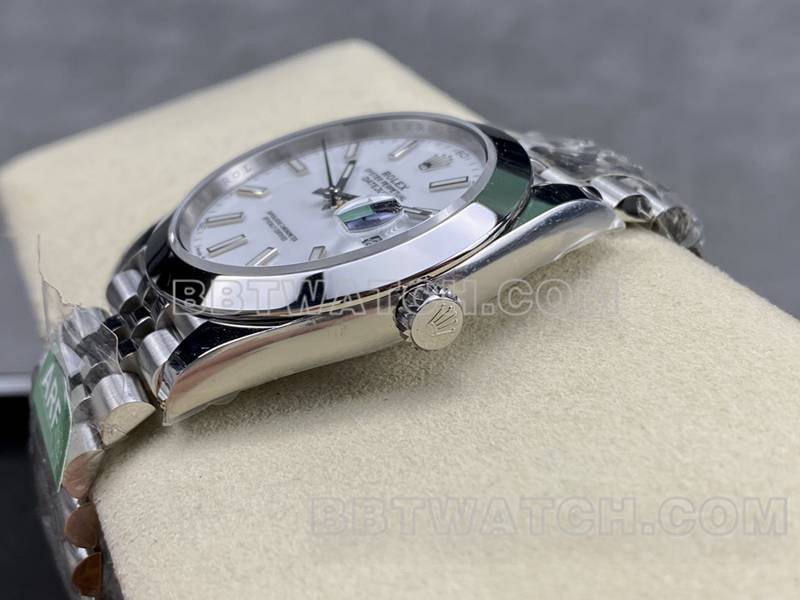 劳力士1:1复刻手表ARF厂日志41mm光圈白盘3235钢带款侧面实拍图