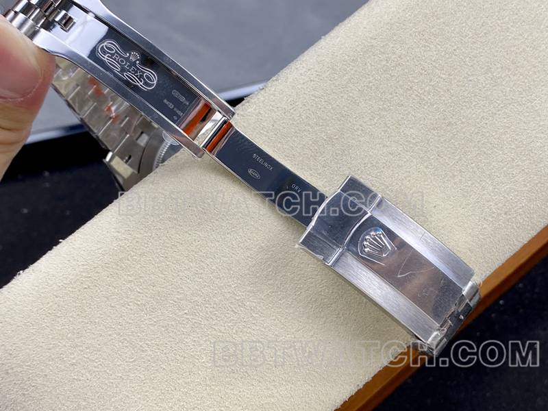 劳力士1:1复刻手表ARF厂日志41mm光圈白盘3235钢带款表扣实拍图