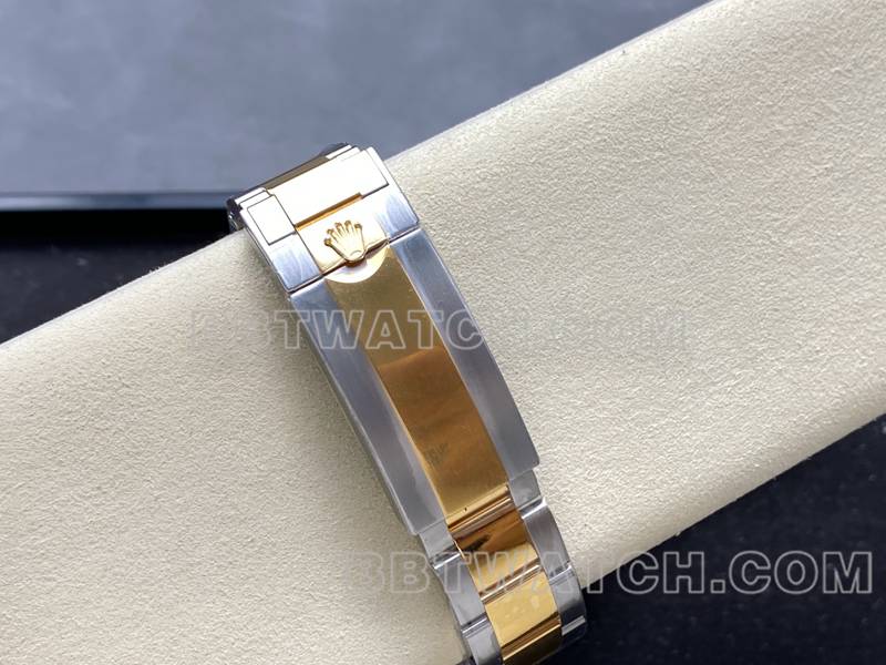 劳力士超级克隆手表ARF厂潜航者41mm间金蓝水鬼3235机芯表带实拍图