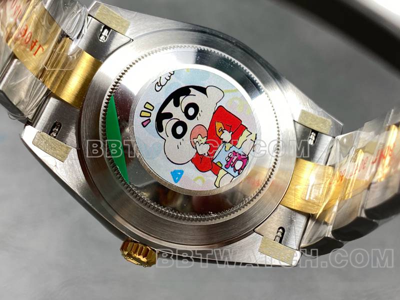 劳力士最佳复刻手表ARF厂日志41mm黑盘3235间金钢带款背面实拍图