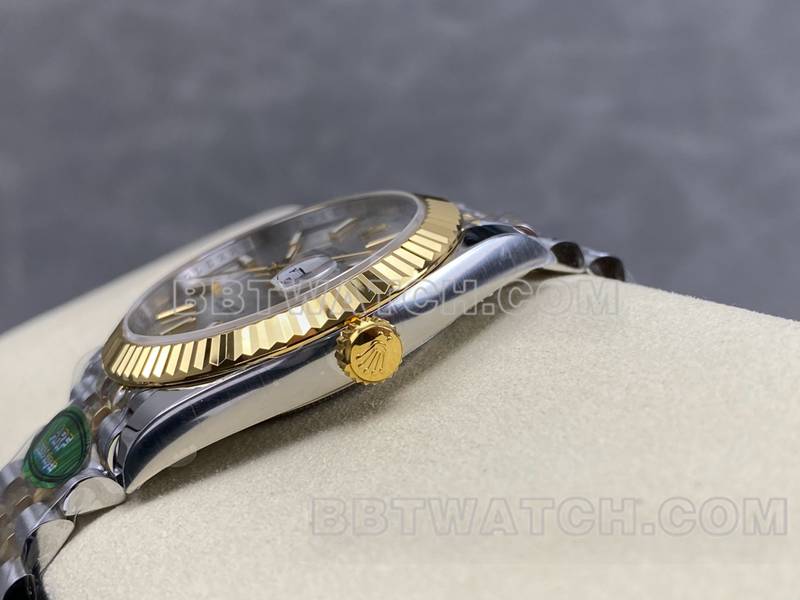 劳力士最优复刻手表ARF厂日志41mm银盘3235间金钢带款侧面实拍图