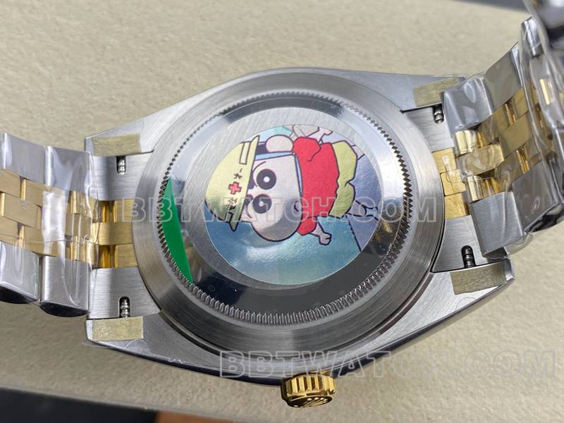 劳力士最优复刻手表ARF厂日志41mm银盘3235间金钢带款背面实拍图
