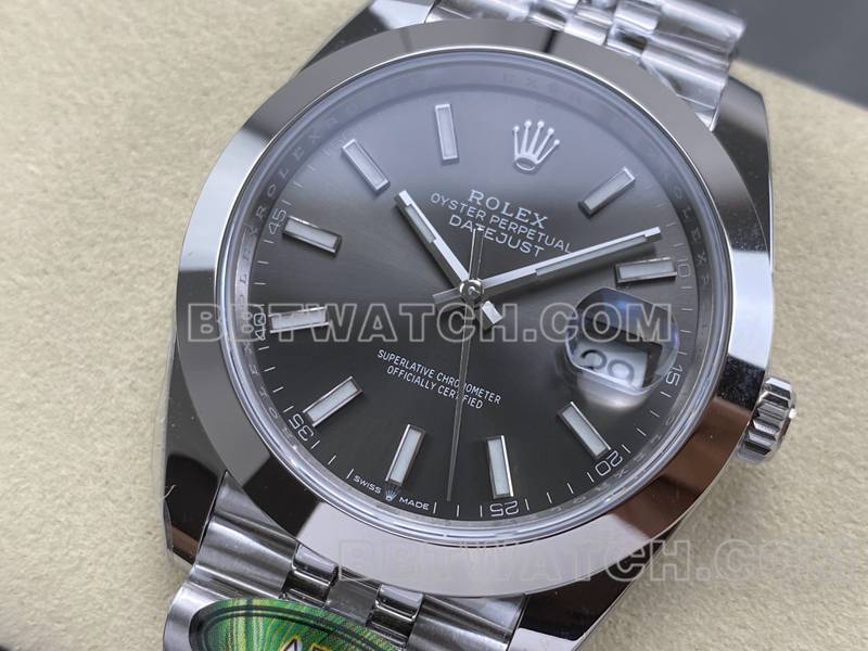 劳力士1:1复刻手表ARF厂日志41mm光圈灰盘3235钢带款正面实拍图