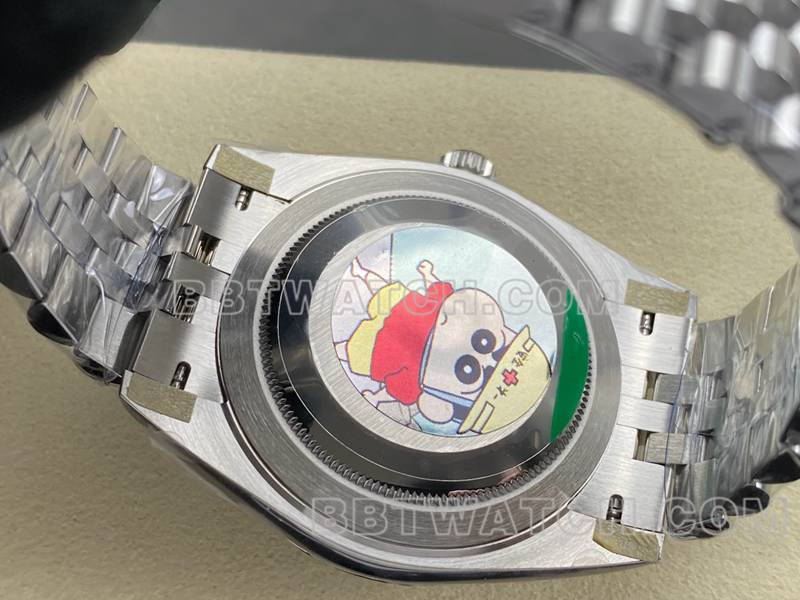 劳力士1:1复刻手表ARF厂日志41mm光圈灰盘3235钢带款背面实拍图
