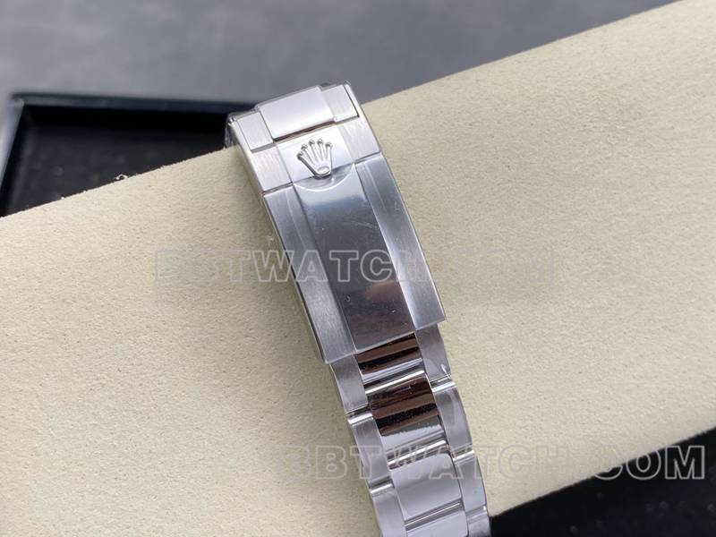 劳力士1:1复刻手表ARF厂迪通拿黑盘黑桃迪4131钢带款表带实拍图