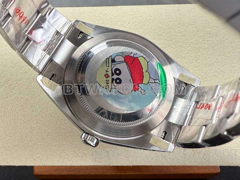 劳力士最佳复刻手表ARF厂日志41mm光圈绿盘3235钢带款背面实拍图