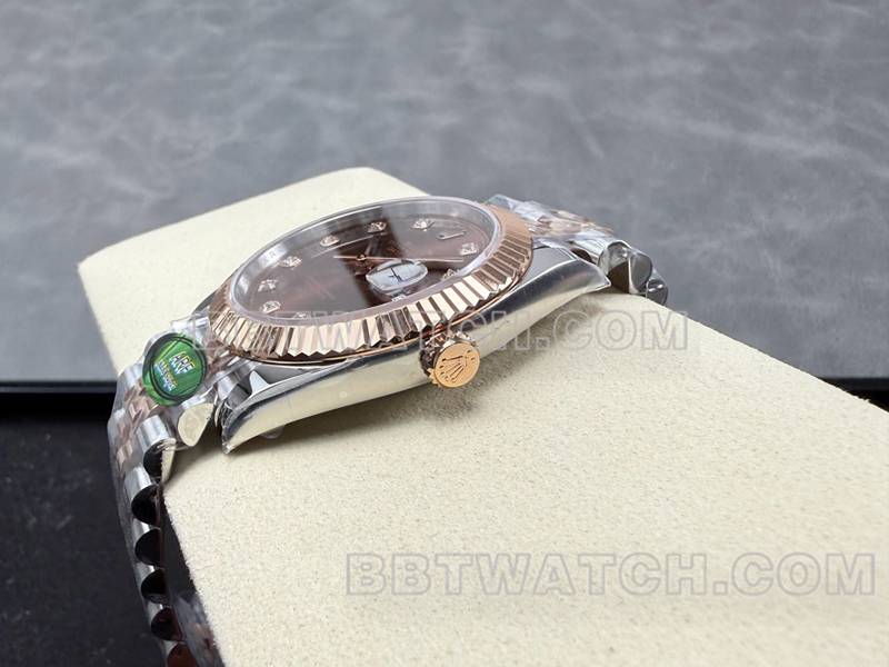 Rolex Top Replik Uhren ARF Fabrik log 41mm braune Scheibe 3235 zwischen Rose Gold Stahl Gürtel Modelle Seite aktuelle Foto