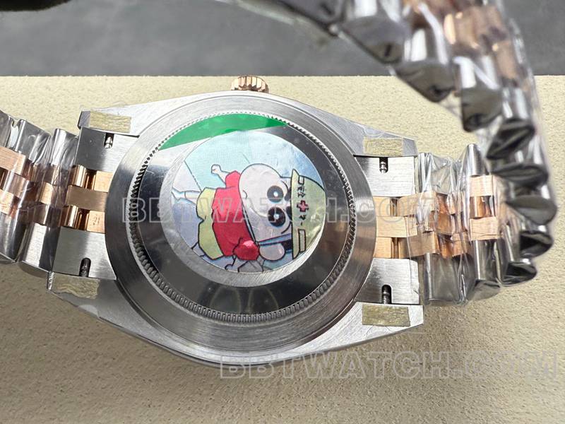 Rolex Top Replik Uhren ARF Fabrik log 41mm braunen Scheibe 3235 zwischen Rose Gold Stahlband Modelle zurück tatsächlichen Foto