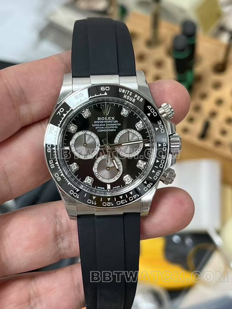 劳力士顶级复刻手表ARF厂40mm迪通拿4131机芯正面实拍图