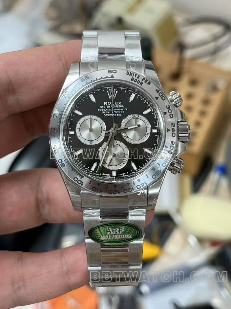 劳力士顶级复刻手表ARF厂40mm迪通拿4131机芯正面实拍图