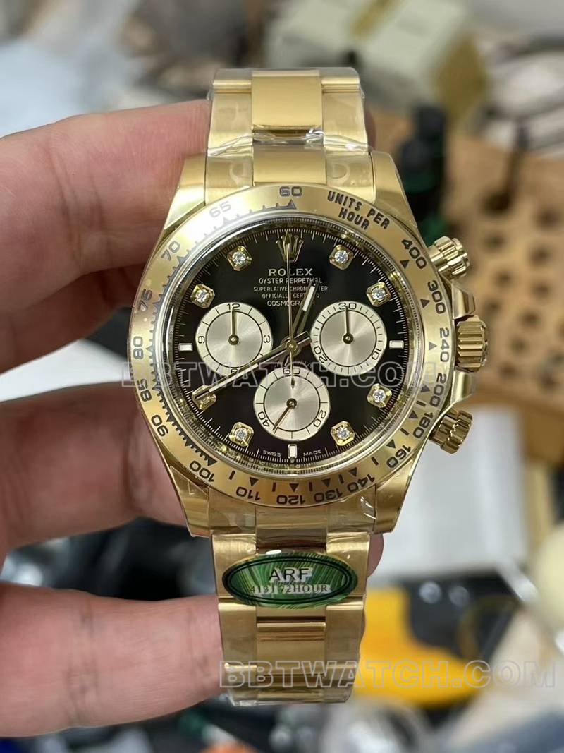 劳力士顶级复刻手表ARF厂40mm迪通拿4131机芯正面实拍图