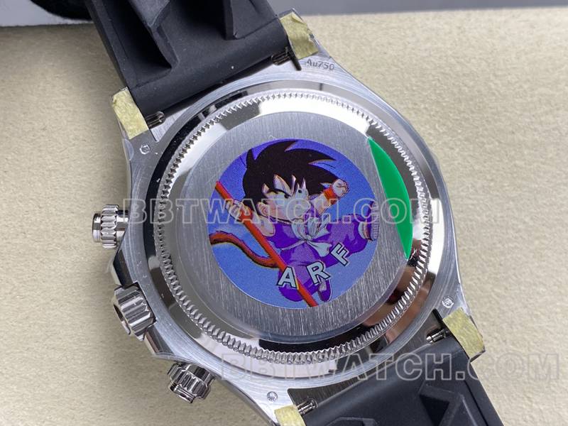 劳力士超级克隆手表ARF厂迪通拿灰盘4131橡胶款背面实拍图