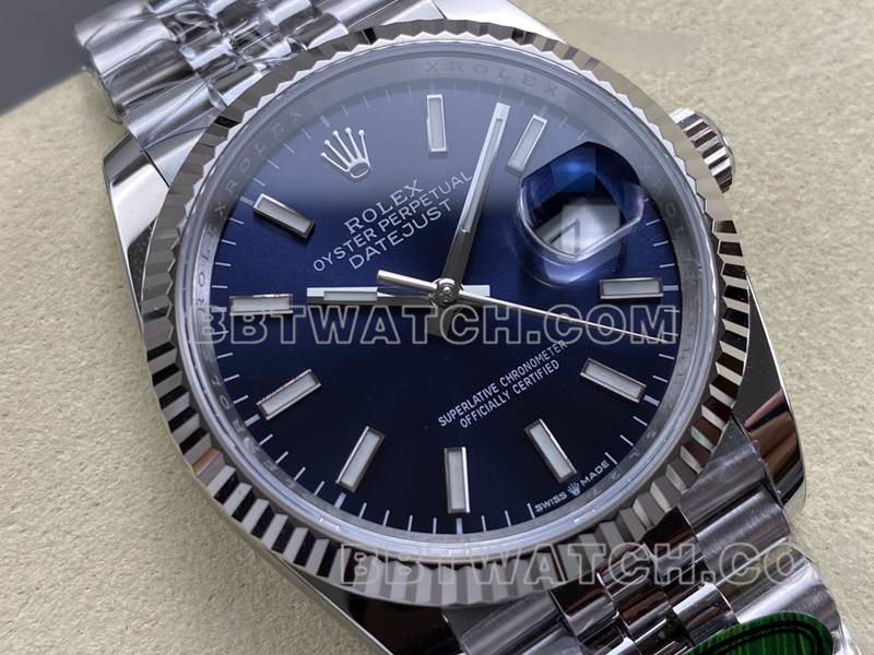 劳力士超级克隆手表ARF厂日志型蓝盘36mm钢带款正面实拍图