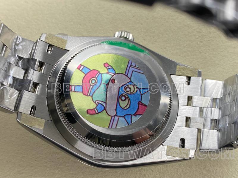 劳力士超级克隆手表ARF厂日志型蓝盘36mm钢带款背面实拍图