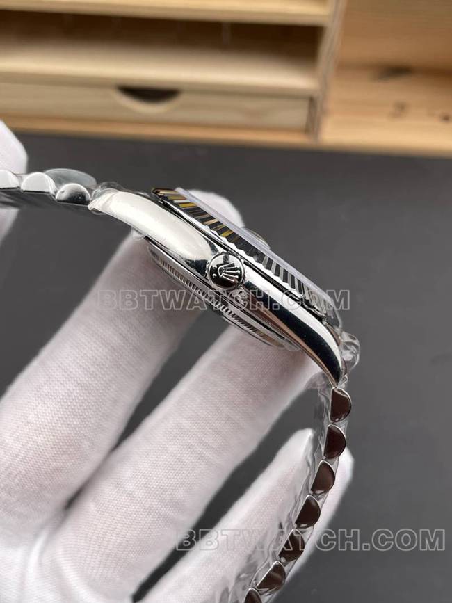 Rolex Top Replik Uhren RC Fabrik Woche Kalender 40mm Eis blau Platte 3255 Stahlband Modelle Seite echtes Bild