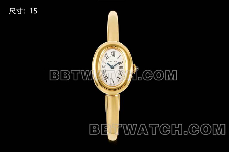 卡地亚超级克隆手表BLS厂浴缸15尺寸石英手镯表正面实拍图