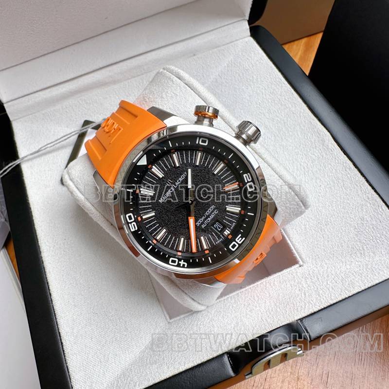 艾美顶级复刻手表原单奔涛S黑盘42mm机械橙色橡胶款正面实拍图