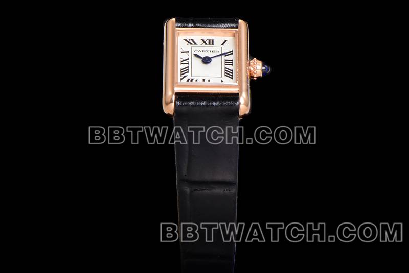 Cartier top replica watches F1 factory tank white disk rose gold case belt models front real picture
