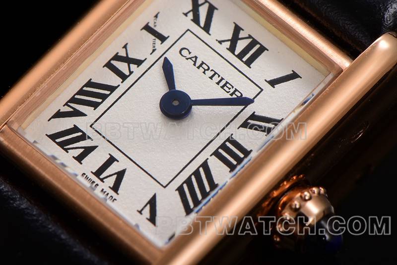 Cartier top replica watches F1 factory tank white disk rose gold case belt models front real picture