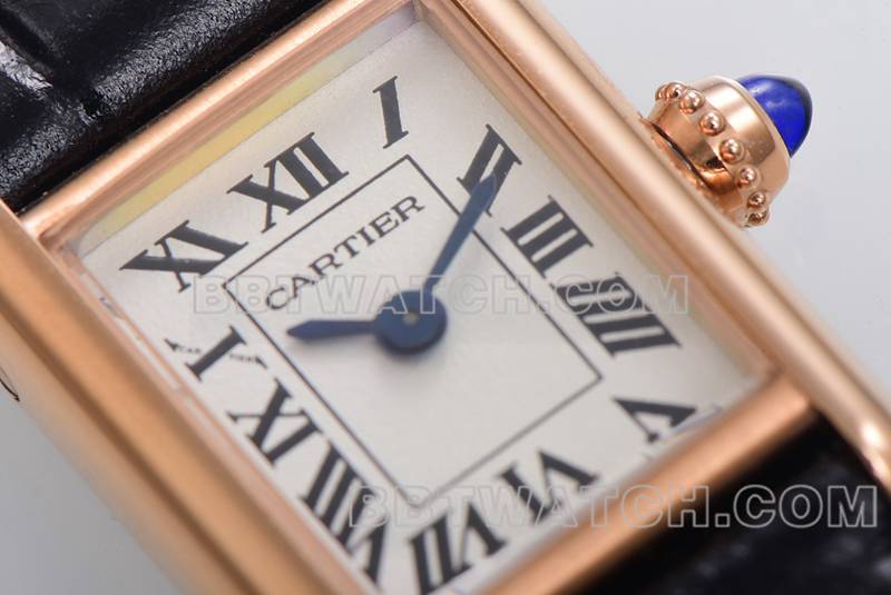 Cartier top replica watches F1 factory tank white disk rose gold case belt models front real picture