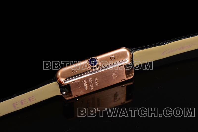 Cartier top replica watches F1 factory tank white disk rose gold case belt models side actual photo