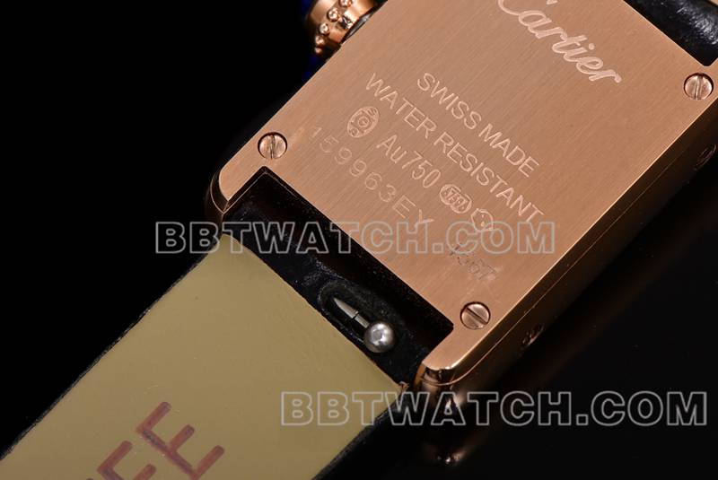 Cartier top replica watches F1 factory tanks white disk rose gold case belt models back actual picture