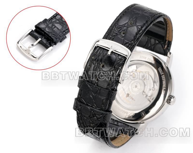 浪琴1:1复刻手表XC厂优雅40mm蓝盘L888机械机芯皮带款表带实拍图