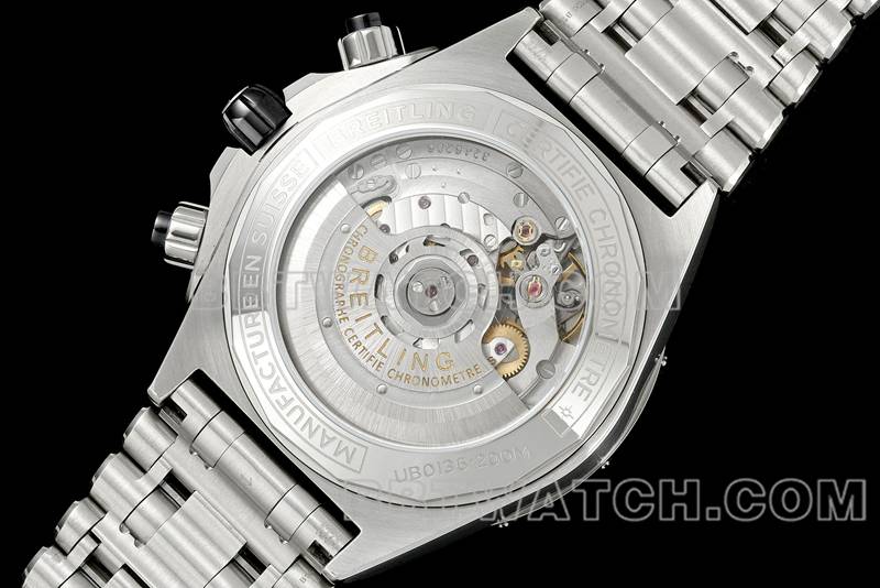 Breitling top replica watches TF Factory Mechanical Chronograph Gray Plate 44mm steel strap models back actual photo