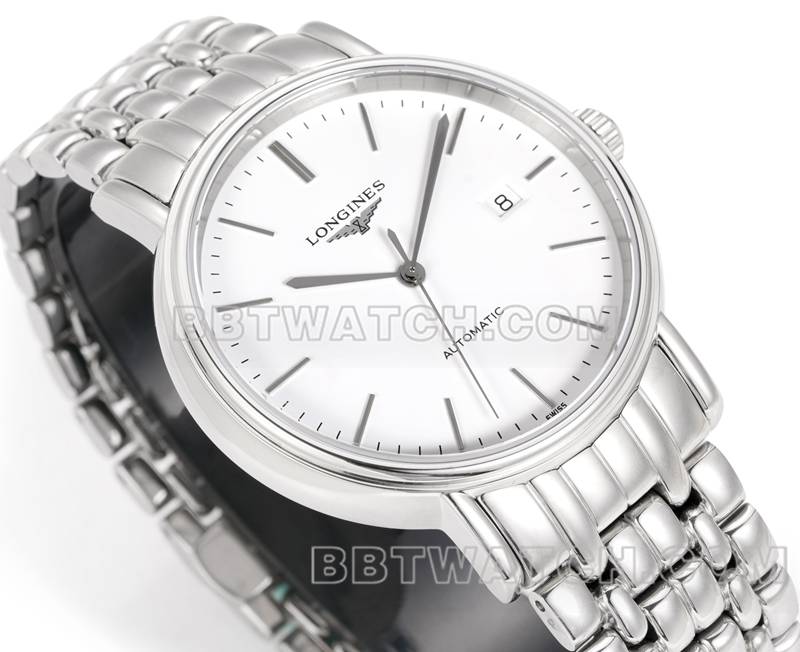 浪琴最佳复刻手表XC厂优雅40mm白盘L888机械机芯钢带款正面实拍图