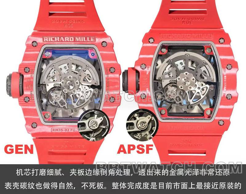 APS厂理查德米勒顶级复刻手表RM35-02 红魔评测背面实拍图