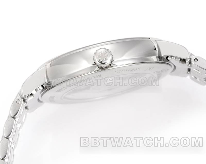 浪琴最佳复刻手表XC厂优雅40mm白盘L888机械机芯钢带款侧面实拍图