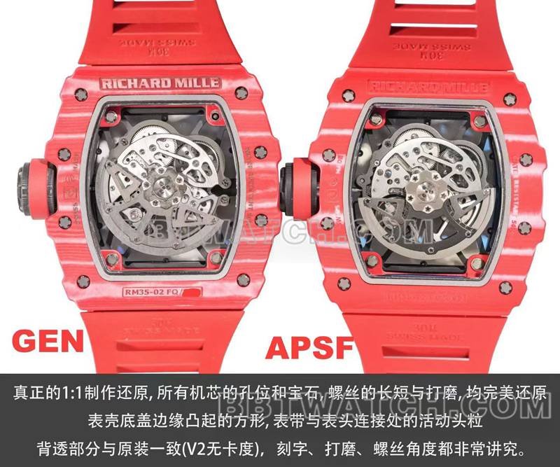 APS厂理查德米勒顶级复刻手表RM35-02 红魔评测背面实拍图