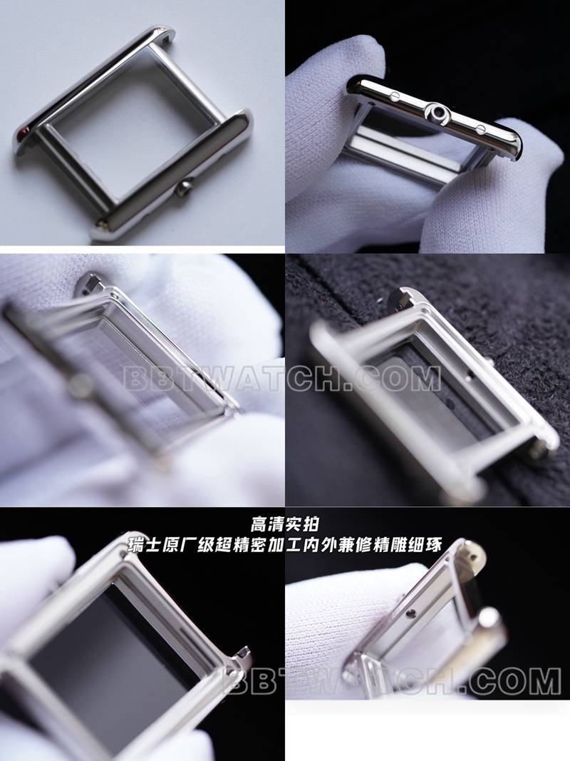 原单厂卡地亚顶级复刻手表坦克银白盘真假对比评测正面实拍图