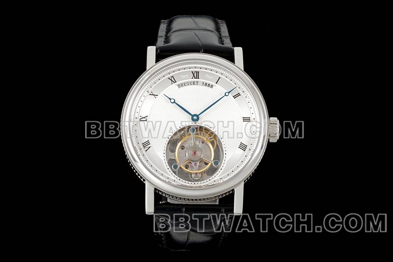 Breguet super clone watch RMS factory classic white disk tourbillon mechanical belt model front real picture