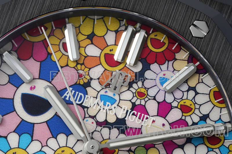 爱彼最佳复刻手表APS厂皇家橡树花朵图案表盘陶瓷钢带款15500正面实拍图