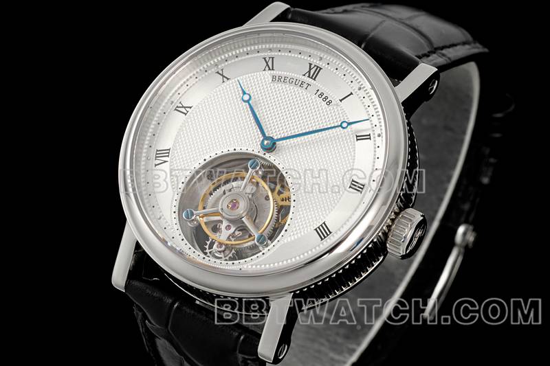 Breguet super clone watch RMS factory classic white disk tourbillon mechanical belt model front real picture