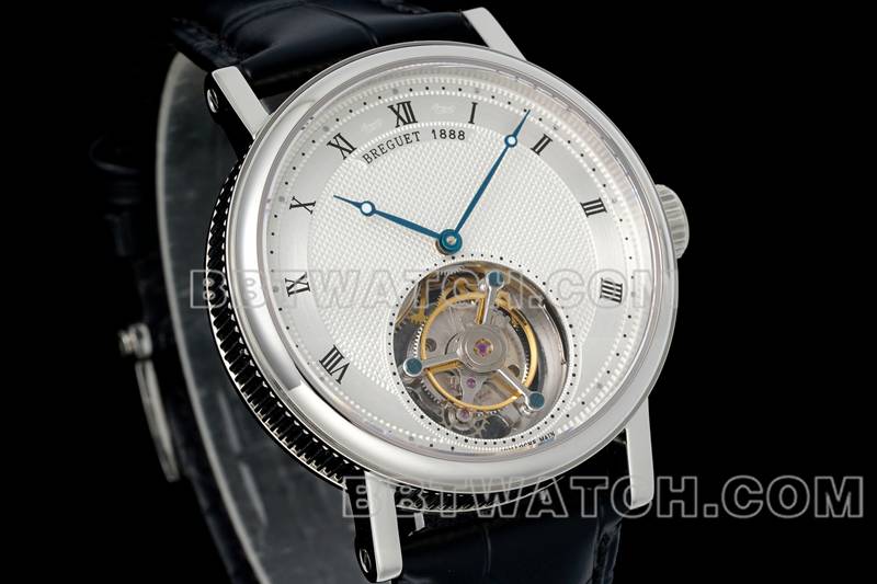 Breguet super clone watch RMS factory classic white disk tourbillon mechanical belt model front real picture