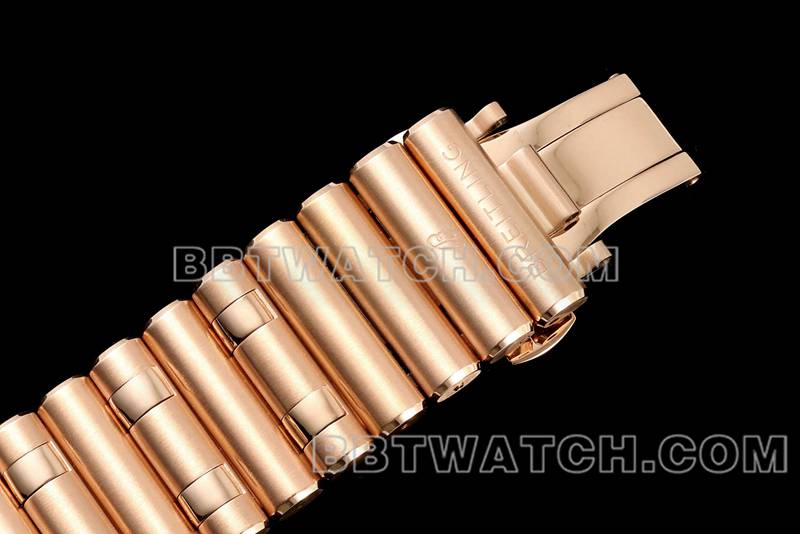 Breitling top replica watches TF factory mechanical chronograph black disk 44mm rose gold steel strap models strap real picture