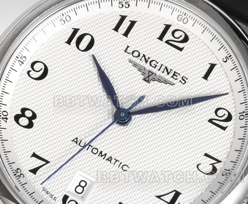 浪琴最优复刻手表XC厂名匠银白盘L888机械机芯皮带款正面实拍图