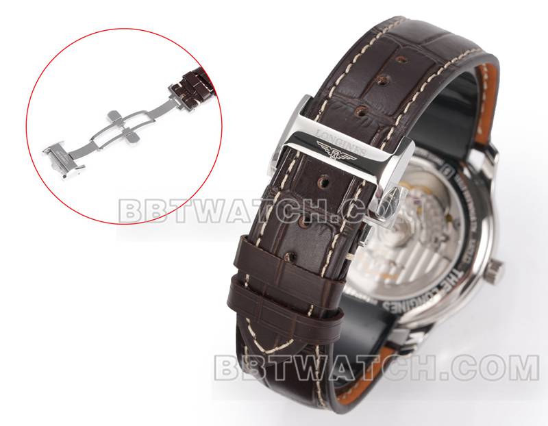 浪琴最优复刻手表XC厂名匠银白盘L888机械机芯皮带款表带实拍图