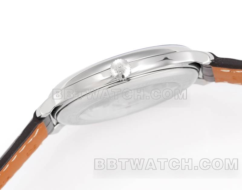 浪琴最优复刻手表XC厂名匠银白盘L888机械机芯皮带款侧面实拍图